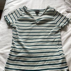 Art Class Girls Green Striped T-Shirt